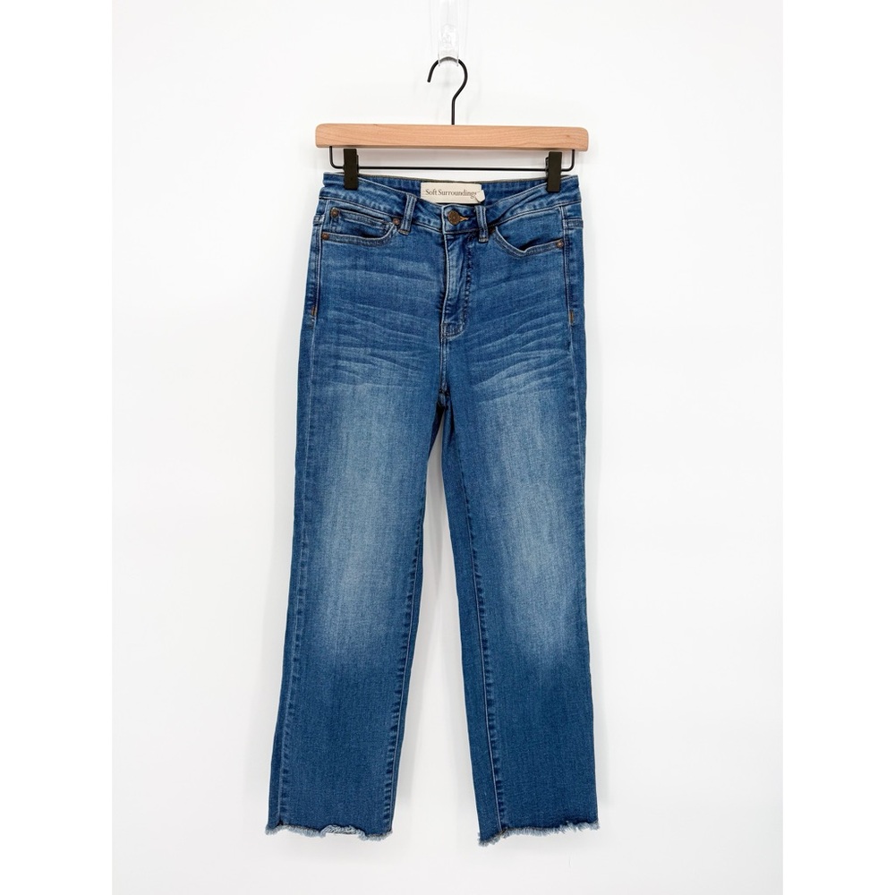 Soft Surroundings The Ultimate High Rise Frayed Hem Crop Jeans Size 2